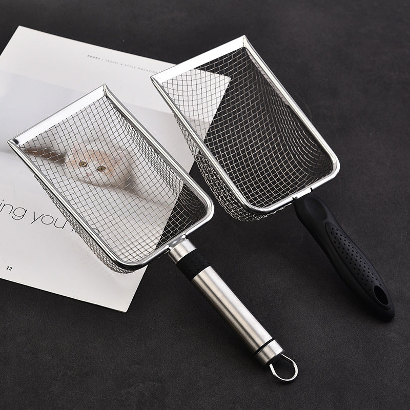 Stainless steel cat litter spatula, all hole bentonite mineral sand rutin chicken spatula, filter screen spatula for pets